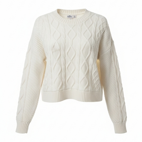 Hollister Sweaters - Hollister White Cable Knit Sweater